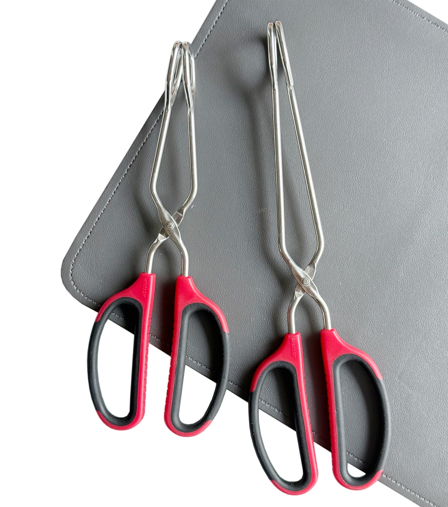 HINMAY Stainless Steel Scissor Tongs 10-Inch and 12-Inch Set, Set of 2