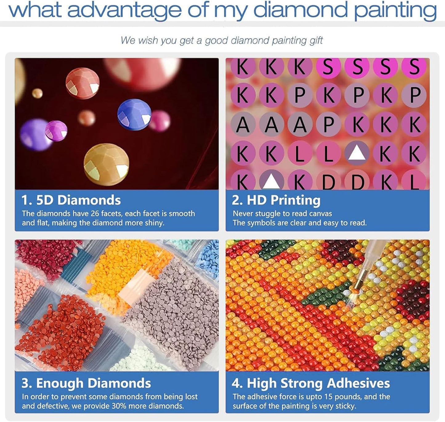 ajepon 3 Pack Heart Diamond Art Kits for Adults - Beach 5D Diamond Painting, Heart Gem Art for Adults, Gem Painting Kits for Wall Home Decor Arts Craft 12x12inch