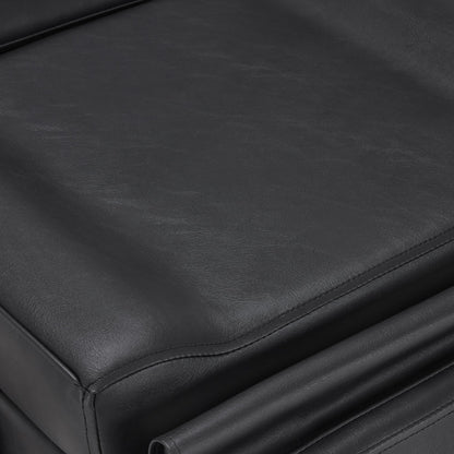 BarberPub Fully Electric Beauty Bed, 3-Motor Salon Spa Chair with Foot-Controlled Wheels, Adjustable Height, Backrest & Leg Rest – PVC Leather, Professional Facial & Treatment Table 2754 (Black)