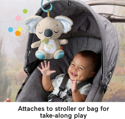 Fisher-Price Baby Toy On-the-Go Koala Soother, Plush Portable Sound Machine with White Noise & Music for Newborns Ages 0+ Months
