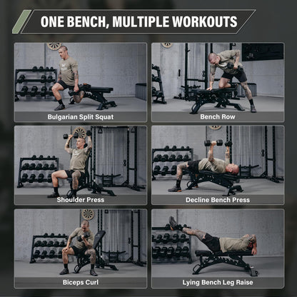 MAJOR FITNESS Adjustable Weight Bench (Elite Version) - 1300LBS Capacity, 32 Positions for Strength Training, Bench Press, and Full-Body Workouts for Home or Garage Gym, Black