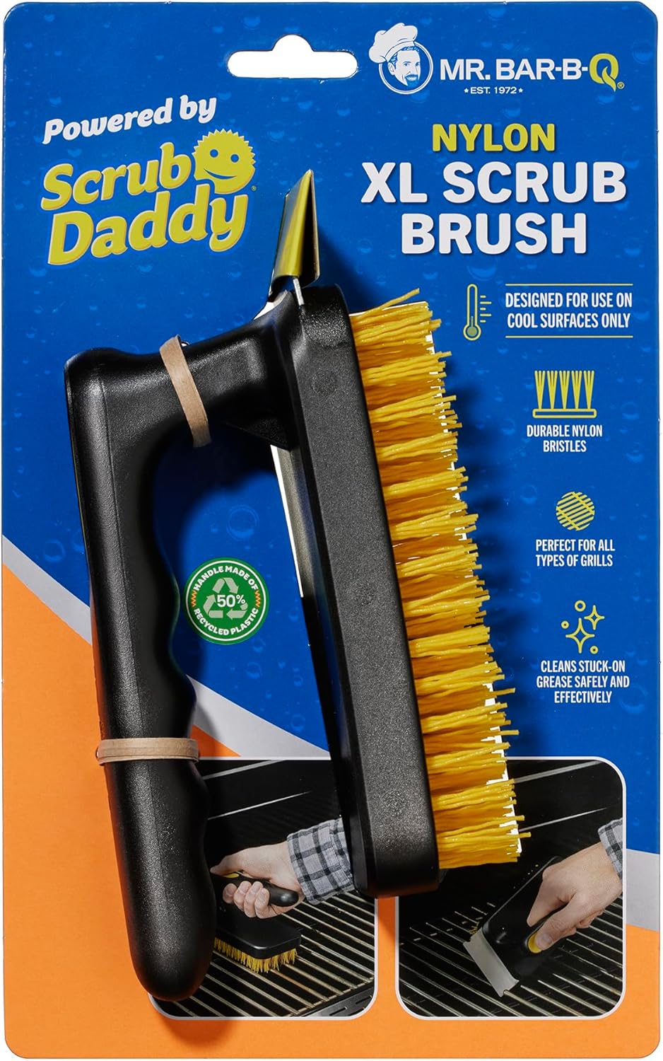 Mr. Bar-B-Q Nylon XL Scrub Brush - Effortless Cleaning with Scrub Daddy Technology