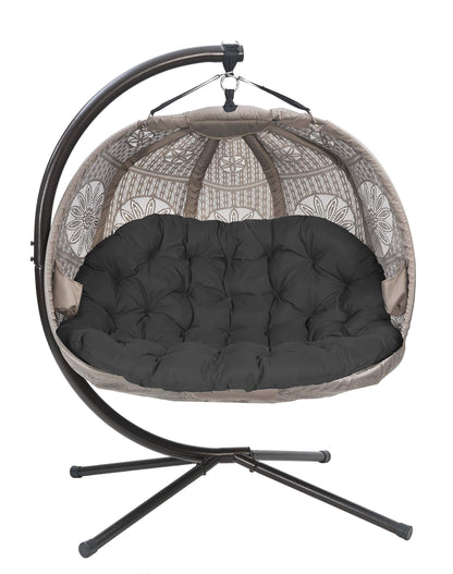 FlowerHouse Hanging Pumpkin Patio Chair - Dreamcatcher Black Cushion