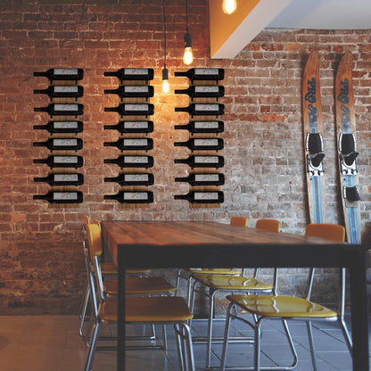 Blue River Goods Wine Rack Wall Mounted | Wooden Wall Wine Rack with 8 Bottle Storage and Matte Black Brackets | Wine Wall Rack with Rustic Finish | Perfect for Small Spaces