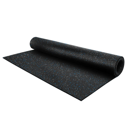 IncStores 1/4" Tough Rubber Roll (4' x 10') - Excellent Gym Floor mats for Medium/Large Equipment and Light/Moderate Free Weights (5 Mats - 4'x10' Blue/Grey)