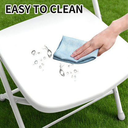 JMGJOY No Assembly Folding Chairs 20 Pack, Outdoor Portable Lightweight Wedding Chair, White Plastic Chairs for Banquet, Party, Picnic, Outdoor & Indoor Use