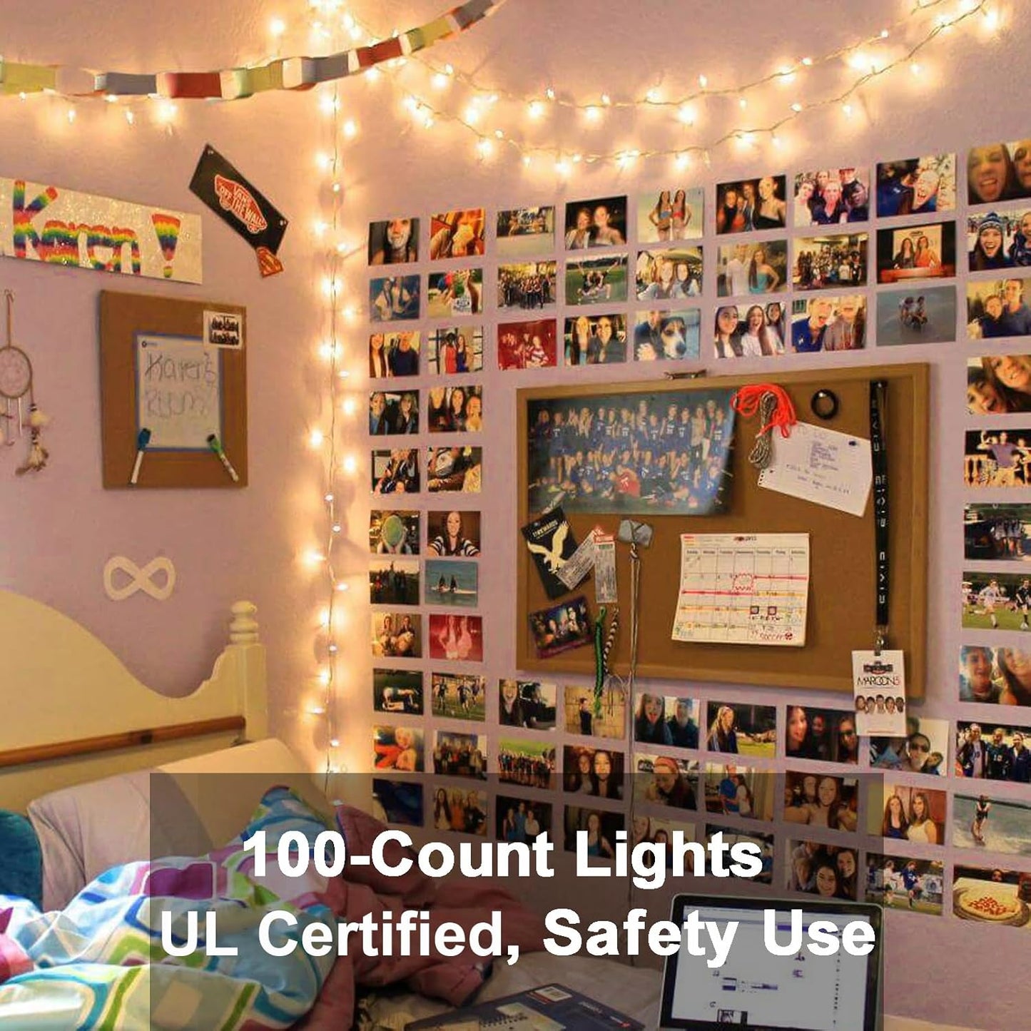 21.63ft 100 Count 120V ODEETRONIC Incandescent Christmas Lights, Clear Christmas Mini Lights Connectable, UL Certified