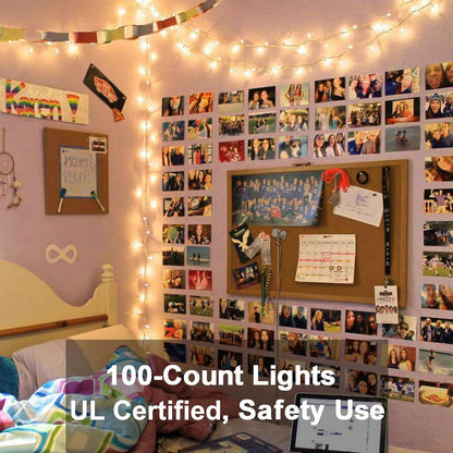 21.63ft 100 Count 120V ODEETRONIC Incandescent Christmas Lights, Clear Christmas Mini Lights Connectable, UL Certified