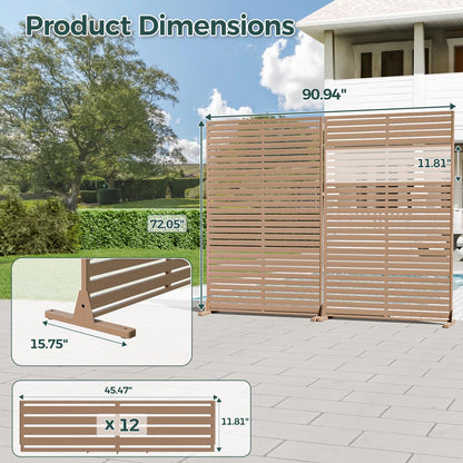 Trygoal Privacy Fence Screen Outdoor Freestanding Privacy Panel, 72" H×47" W HDPE Decorative Panels with Stand, Room/Garden Divider, Outdoor Privacy Screen for Patio,Deck, Balcony, Pool