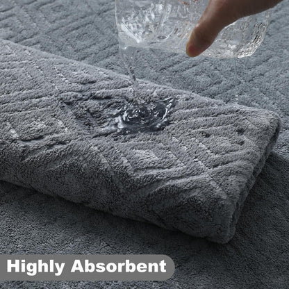 Smuge 18-Piece Bath Towel Set, Include 6 Bath Towel Sheets, 6 Hand Towels and 6 Washcloths - Highly Absorbent Quick Dry 100% Microfiber,Ultra Soft Bathroom Towel Set (Dark Gray)