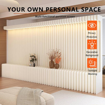 Paper Room Divider with Shelves Retractable Room Dividers Folding Privacy Screens Paper Partition Wall Divisor de Habitaciones for Home/Office/Clothing Store/Enterprise Office,Trade Show