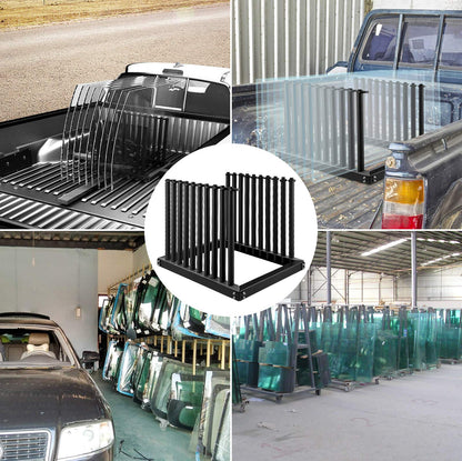 Bestauto Windshield Rack 9-Lite, Glass Rack for Truck Transportation - Steel, 24-Inch Height with PVC Pad & Foam Padding