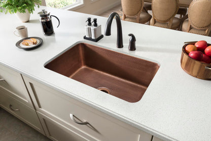 Sinkology Orwell 30 Inch Undermount Copper Kitchen Sink Single Bowl – Handcrafted Solid Pure Copper, Hand-Hammered Finish, Includes Bottom Grid, Drain, & Care Kit, Fits 33 Inch Cabinet