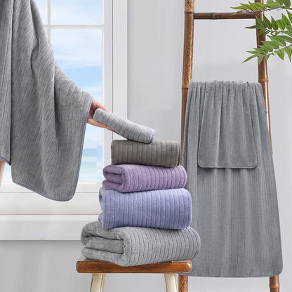 18 Set,Ultra Set Loops-6 Towels,6 Towels,6 Set Piece Bath Towels Soft Family Bathroom Towel with Hanging Bath Hand