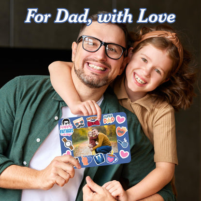 Set 24 Frames Fathers Day Crafts for Classroom with 264 Stickers, Easy DIY Project Fathers Day Gifts Bulk, Manualidades para El Dia Del Padre, DIY Ideas for Dad Kit (Paper Frame, Fit 2.6x4" Photo)