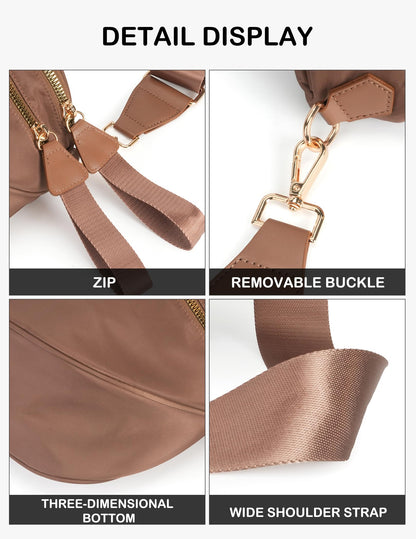 Spacious Nylon Crossbody Bag Bum Bag Handbags Wallets Purses Trendy Shoulder Bag for Women