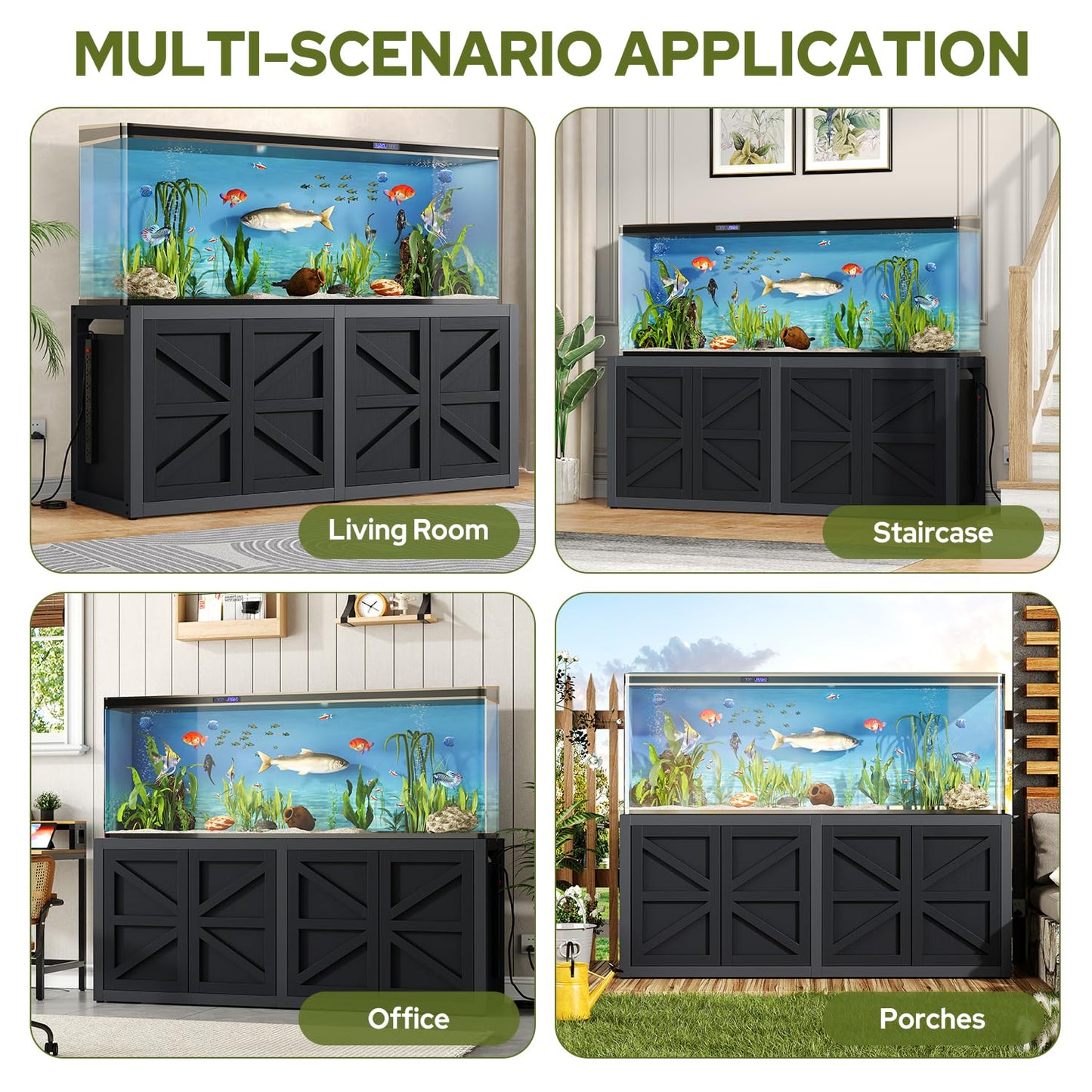 knoworld 125-150 Gallon Fish Tank Stand with Power Outlet, 71"×18.9" Tabletop, 3500LBS, Fits 125/150 Volumns Aquariums, Capacity, Heavy Duty Aquarium Stand & Terrarium Stand with Adjustable Shelf
