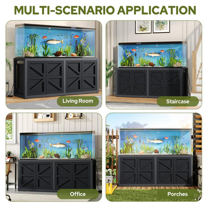 knoworld 125-150 Gallon Fish Tank Stand with Power Outlet, 71"×18.9" Tabletop, 3500LBS, Fits 125/150 Volumns Aquariums, Capacity, Heavy Duty Aquarium Stand & Terrarium Stand with Adjustable Shelf
