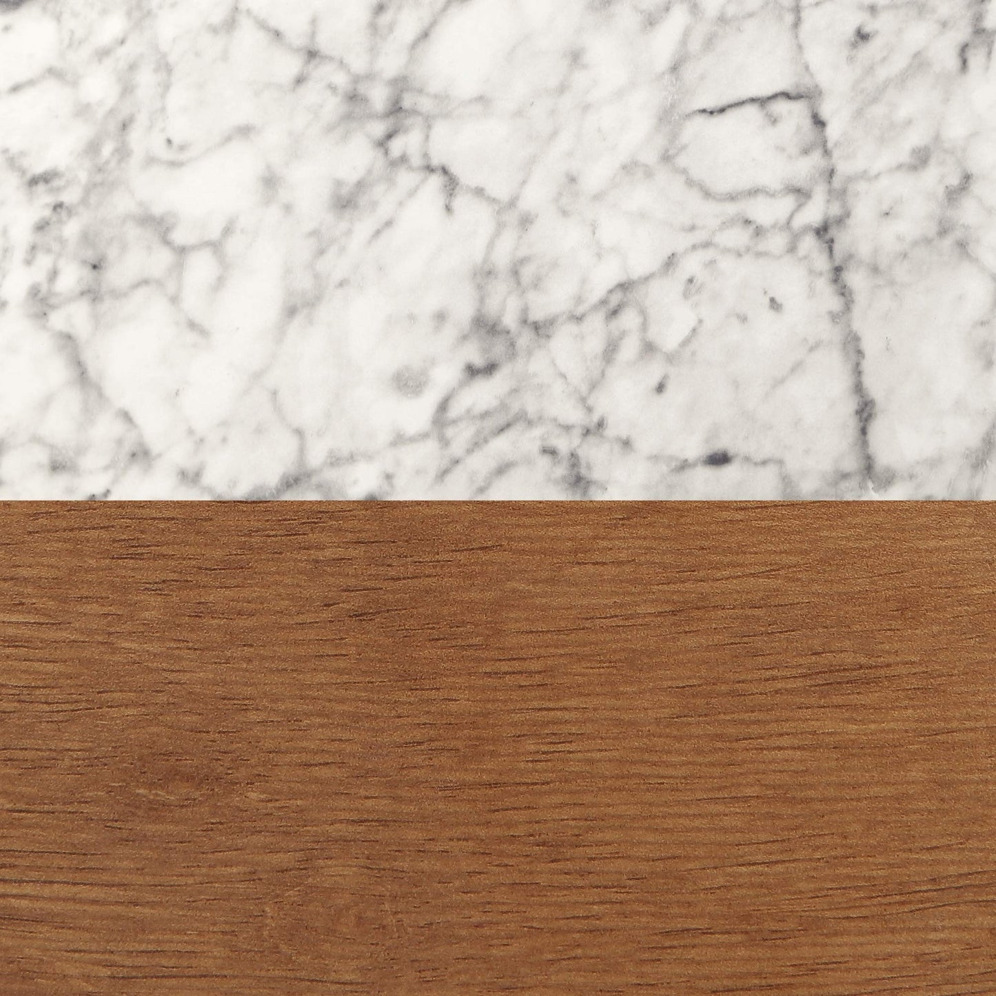 Nathan James Mid-Century James Faux White Marble Accent Side or End Table with Walnut Finish and Marble Table-top with Storage, White/Brown, Set of 2