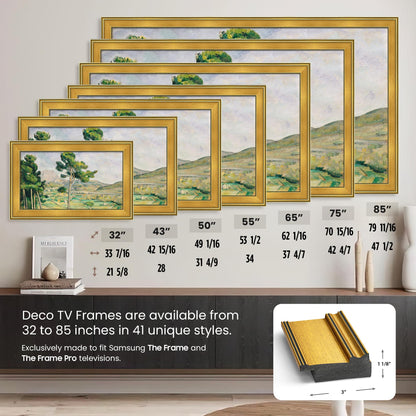 Antique Gold 55" Premiere Deco TV Frame - Compatible ONLY with Samsung The Frame TVs (Fits 2021-2026, LS03A, LS03B, LS03C, LS03D, LS03FA)