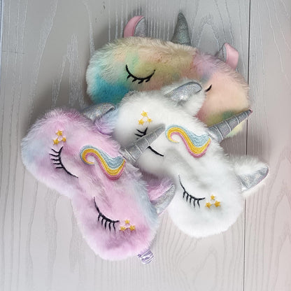 Cute Animal Sleeping Mask Soft Plush Blindfold Cute Rabbit Panda Koala Eye Cover Eyeshade for Kids Teens Girls Women (Flamingo)