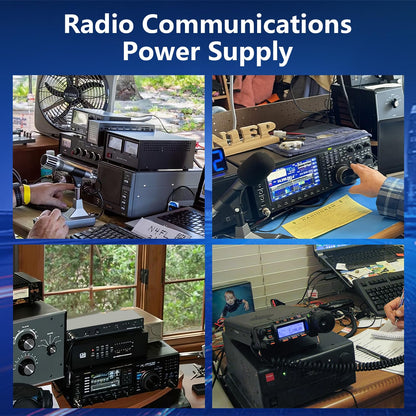 Universal Compact Bench Power Supply- 50 Amp Regulated Home Lab Benchtop AC-to-DC Converter 13.8 Volt/9-15Volt, Cooling Fan, Screw Type Terminals - Jesverty SPS-50II