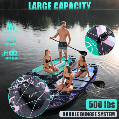 UPWELL 11'6"×35" Extra Wide Inflatable Paddle Board, Stand Up Paddle Board with Kayak Seat, Sup Paddle Boards for Adults, Mech Pink