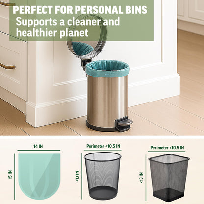 Zenlogy Compostable 1.2 Gallon Garbage Bag, Eco Friendly Small Trash Bags, Mini Biodegradable Waste Basket Bin Liners for Bathroom & Office, 125 Count