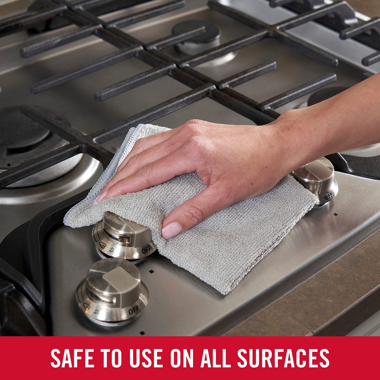 Rubbermaid All Purpose Microfiber Cleaning Cloth Towels, 50 Pack, 12"x12", Non-Scratch, Reusable/Washable for Cleaning/Wiping/Polishing for Home/Kitchen/Car