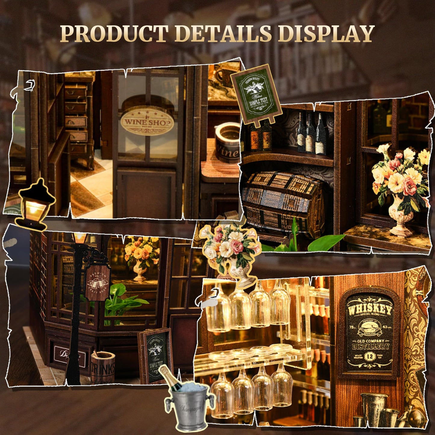 SUNNINO Book Nook Kits for Adults - DIY Miniature Bookshelf Insert with LED Lights, Creative Craft Book Nook Kits for Adults, Fantasy Corner Tavern Diorama Room Decor, Gift for Book Lovers