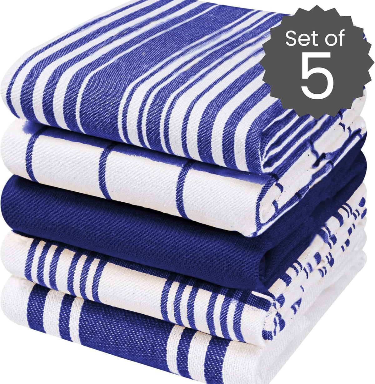 5 Pack 16x28 Cotton Clinic Assorted Kitchen Towels Soft Absorbent Quick Drying Table & Kitchen Linen - Dish Towels