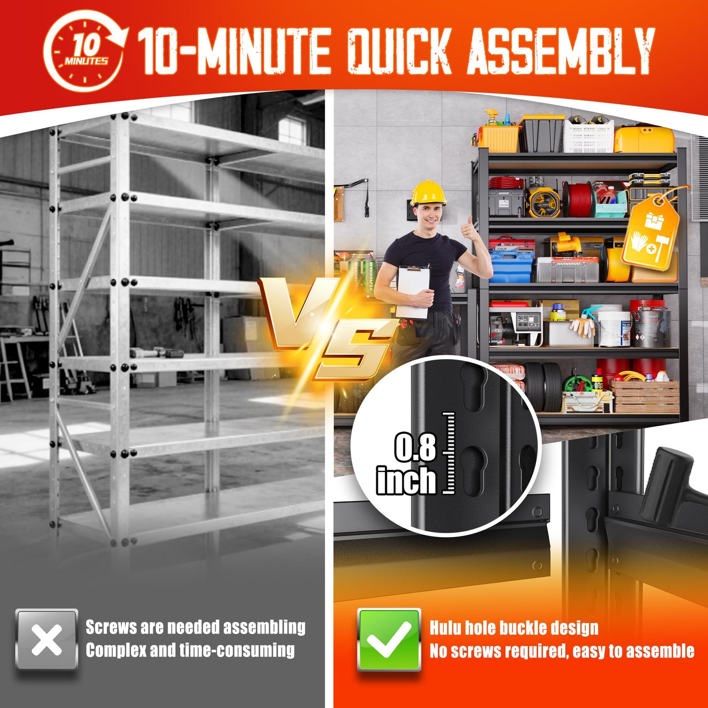 Set of 5 71"H Garage Shelving-5 Tier Garage Storage Shelves,Adjustable Heavy Duty Metal Shelving Unit and Storage Large Rack,Utility Steel Shelf For Warehouse Industrial Pantry Basement 32"Wx14"D