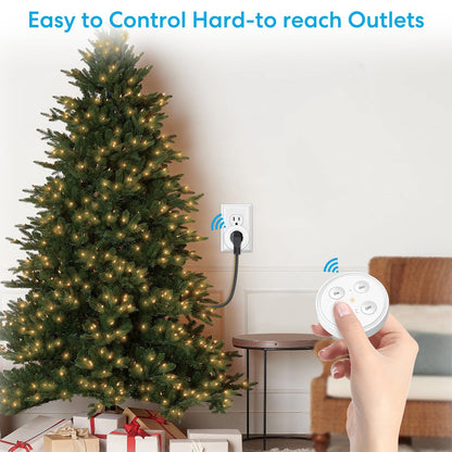 LoraTap Mini Remote Control Outlet Plug Adapter, 656ft Range Wireless Light Switch for Household Appliances, No Hub Required, 10A/1100W, White
