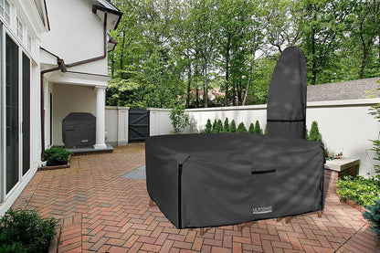 ULTCOVER Heavy Duty Square Patio Table and Chair Cover - Waterproof 62 Inch, Black Canvas