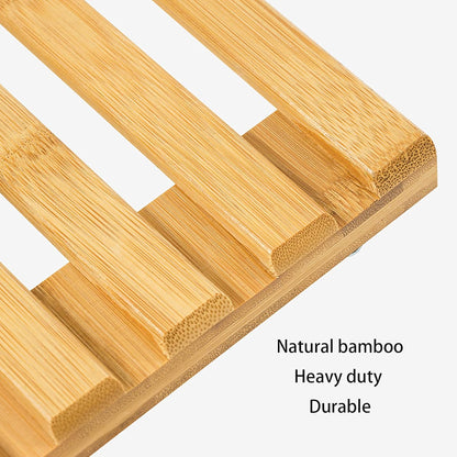 3 Pack 100 Lbs, 12 Inch Cedilis Plant Caddy, Bamboo Plant Stand with Rolling Wheels, Mobile Flower Pot Mover Roller