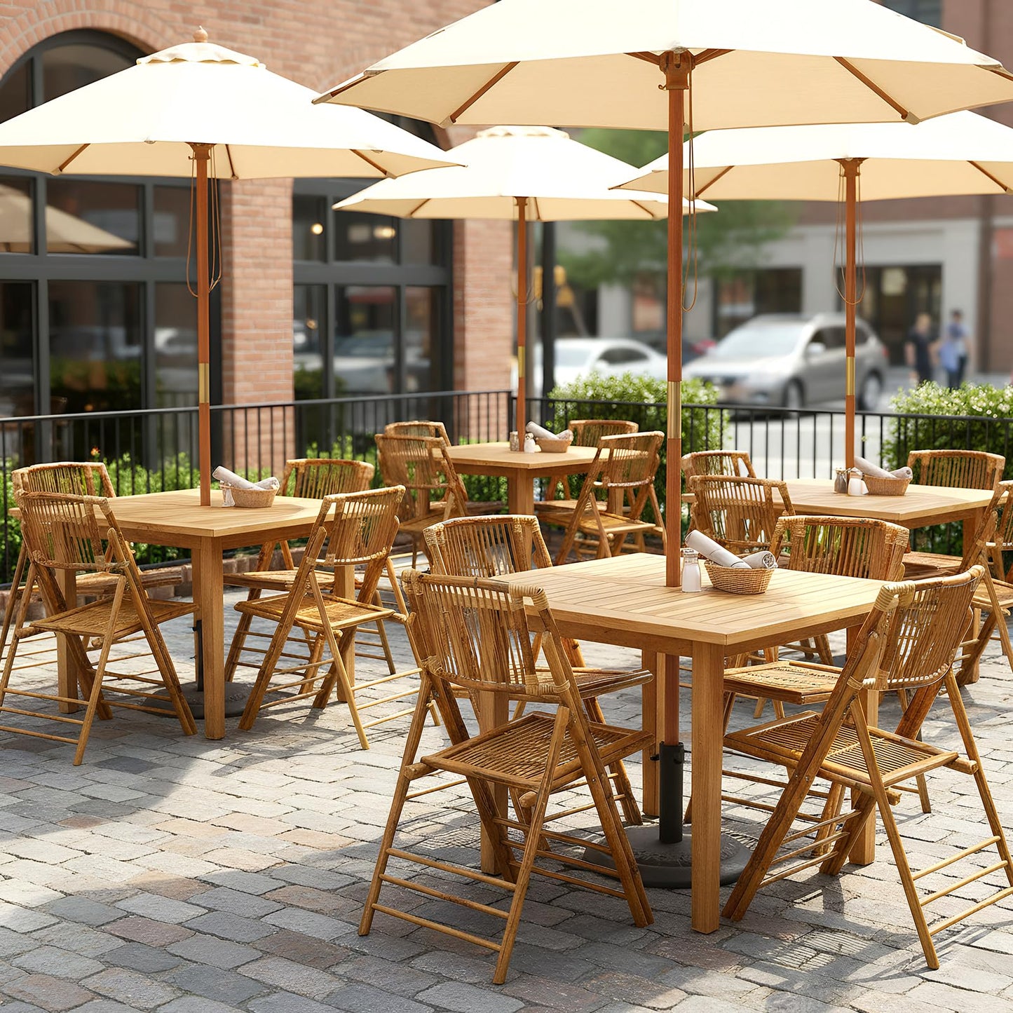 Bonnlo Bamboo Folding Chairs 1/2/4 Pack Foldable Dining Wood Chairs for Outdoor Indoor Garden Patio Lawn Porch Wedding Party Event