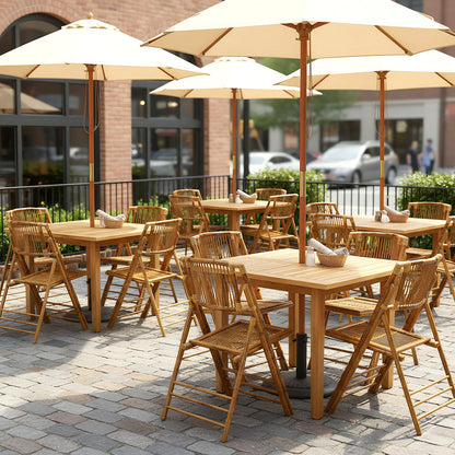 Bonnlo Bamboo Folding Chairs 1/2/4 Pack Foldable Dining Wood Chairs for Outdoor Indoor Garden Patio Lawn Porch Wedding Party Event