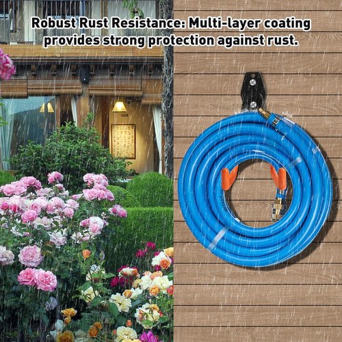 KURUI Heavy Duty Wall Hook - Versatile Tool & Hose Holder | 2 Pack Metal Garage Organizer