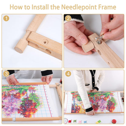 Embroidery Tapestry Scroll Frame, Detachable Cross Stitch Frame, Scroll Embroidery&Quilting Holder for Cross Stitch, Needlepoint, and Sewing Projects (30.31inch*11.8inch)