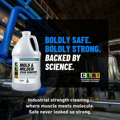 CLR PRO Heavy Duty Bleach-Free Mold & Mildew Stain Remover - Works on Tile, Wood, Concrete, Glass, and More, 1 Gallon Bottle