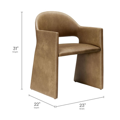 Modway Talia Vegan Leather Dining Armchair in Toast