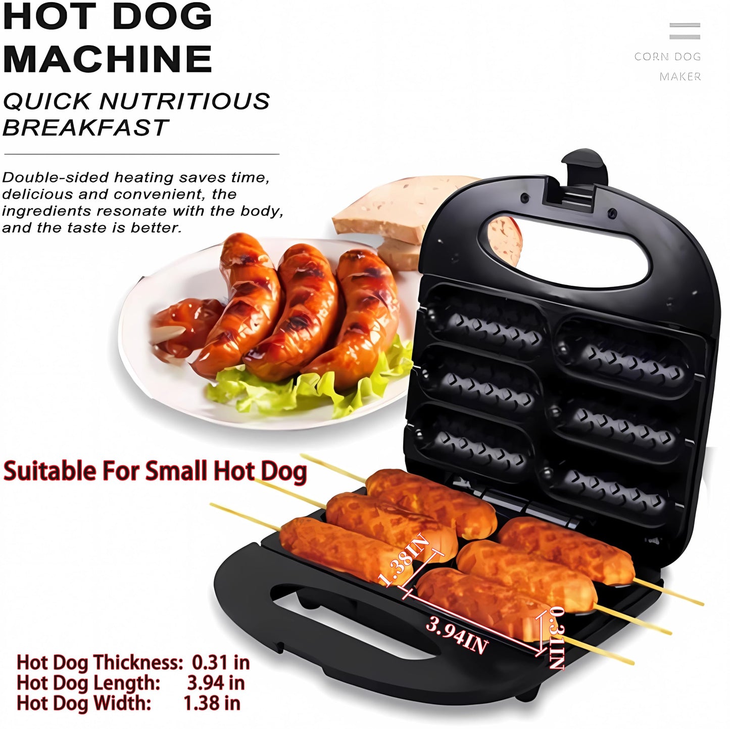 Waffle Maker,Donut,Hot Dog Machine Set,3-in-1 Multifunctional Breakfast Maker Machine with Iron Removable Plate Mold for Home,Kitchen,Cake,Paninis,Nut,Steaks,Grill,Lunch,Snacks or Dessert