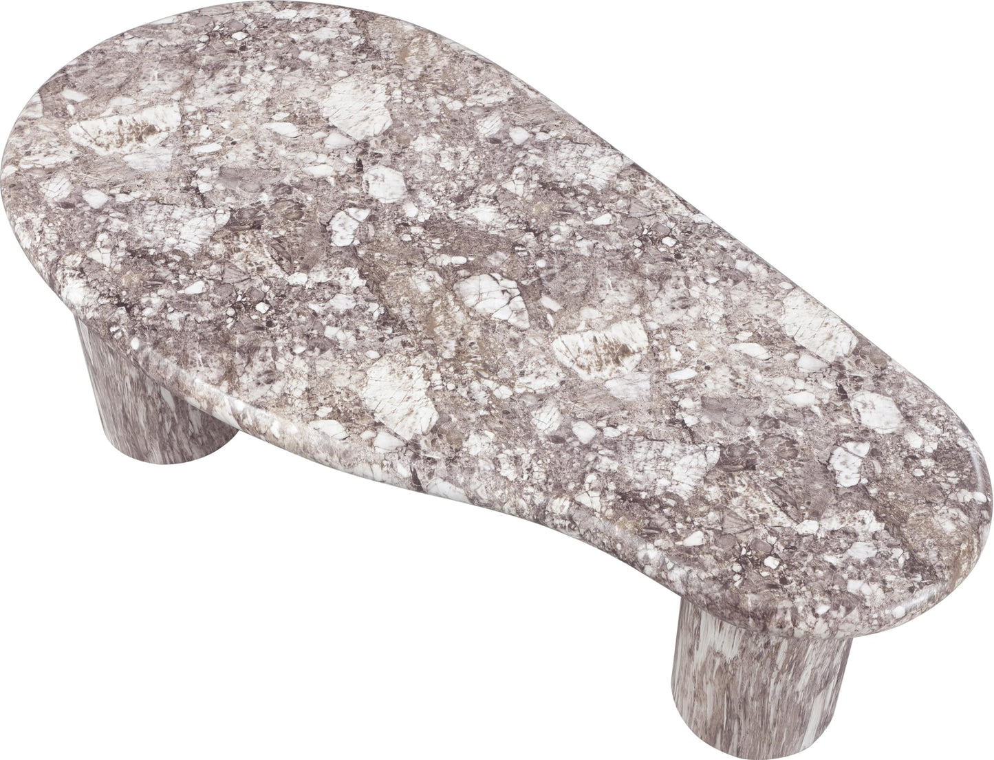 Meridian Furniture 99095Brown-CT Sassari Collection Art Deco Indoor/Outdoor Concrete Coffee Table in Marble Finish, 47.5" W x 24" D x 16" H, Brown
