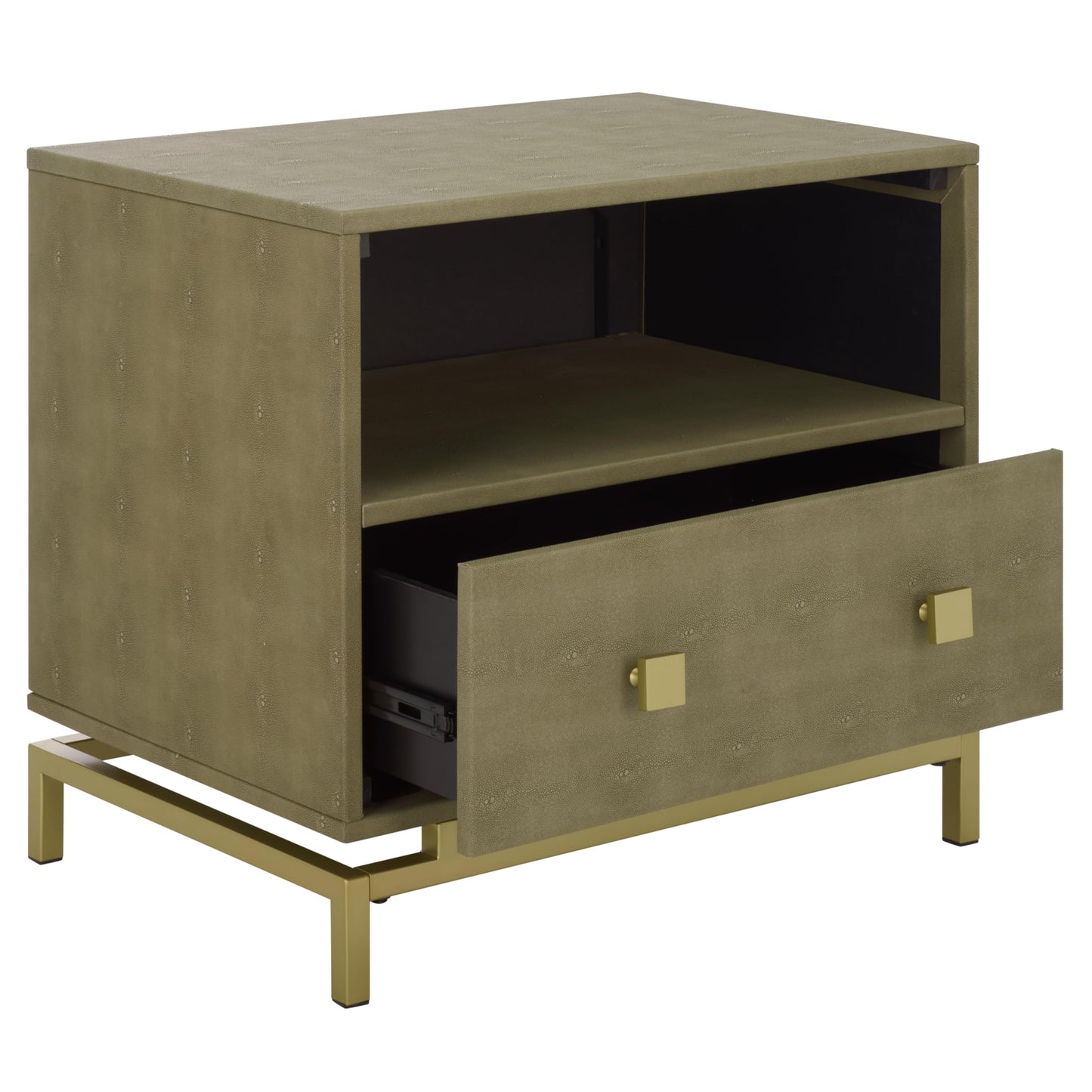 Safavieh Home Collection Meilana Light Taupe/Brass 1-Shelf 1-Drawer Nightstand