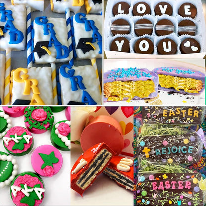 Palksky 3 Pieces Letter Molds - Silicone Fondant for Chocolate Covered Strawberries, Cake Decorating, Candy Tray