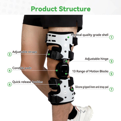 Orthomen Unloader Knee Brace for Medial Knee Pain, Osteoarthritis, Premium OA Knee Brace Support for Cartilage Defect Repair, Avascular Necrosis, Tibial Plateau Fracture Inside Left