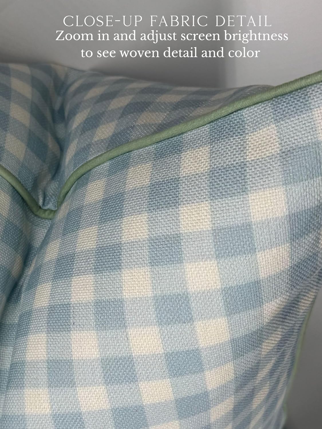 20" 20" Jillien Harbor The Charlie Decorative Pillow Cover Blue and White Accent Pillow Cover with Gingham-Inspired