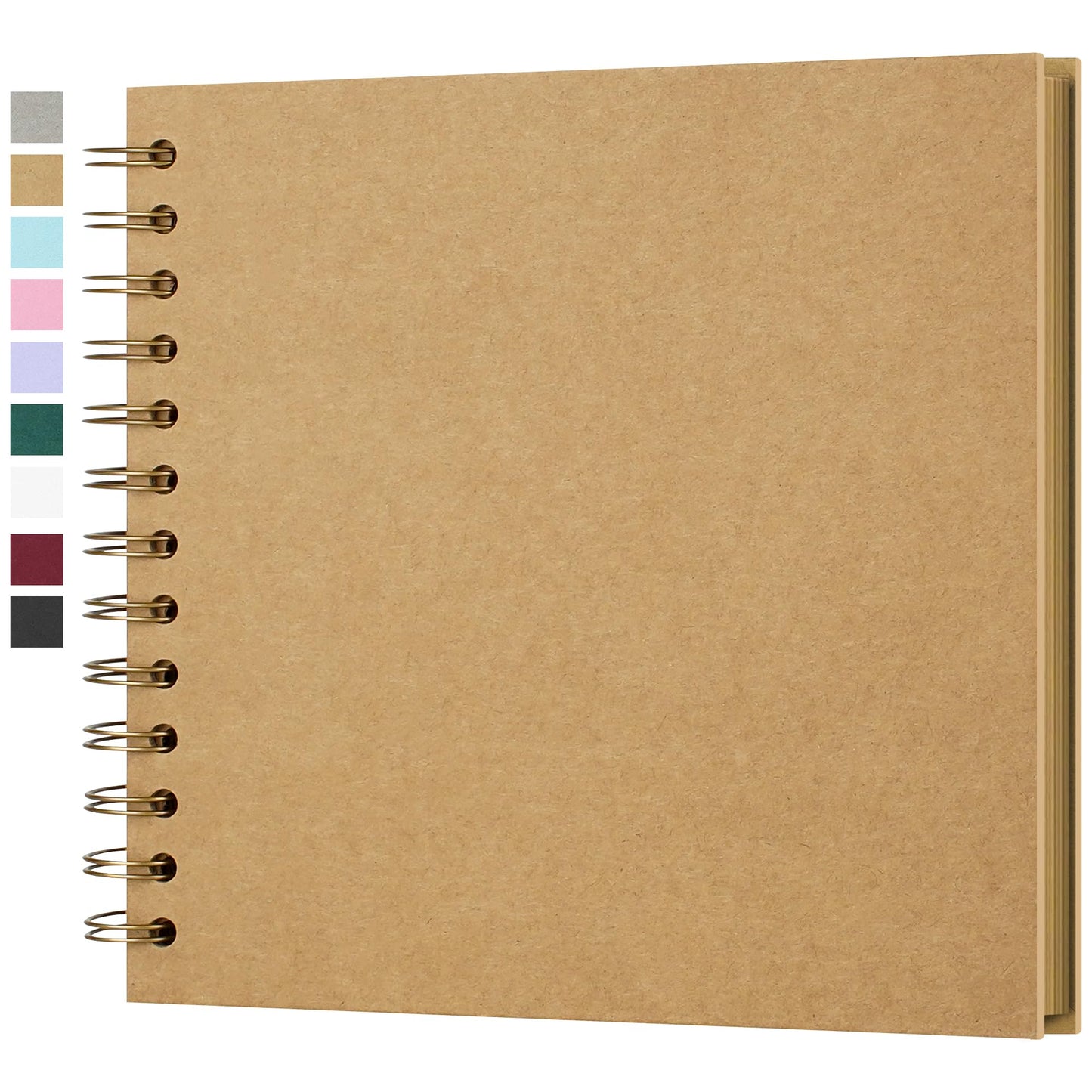 Yopih 7x7 Inch DIY Scrapbook Photo Album, Hardcover Kraft Paper Acid-Free, 20 Sheets (40 Pages), Lay Flat & Cover Customizable Memory Book for Weddings Anniversaries Guest Book Baby Family Travel