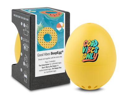 Good Vibes BeepEgg - Singing Floating Egg Timer – Boil Together with The Eggs - Egg Cooker for 3 Levels of doneness - BeepEgg with 3 melodies - Funny Musical Egg Timer - Brainstream