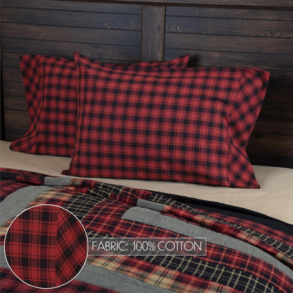 VHC Brands Rustic & Lodge Bedding, Cumberland Red Cotton Pillow Case Set, Standard (20 x 30 inches), Chili Pepper